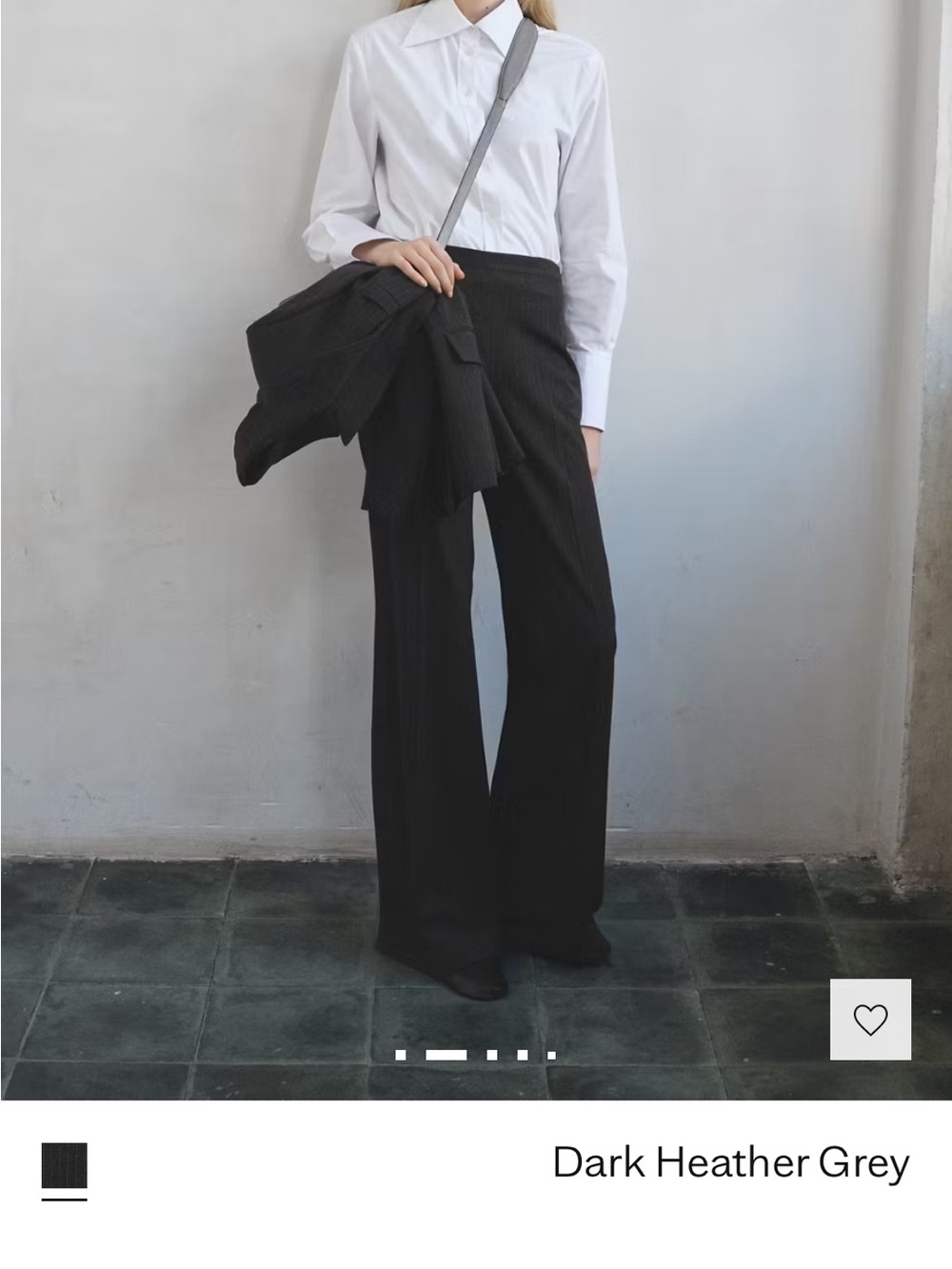 BNWT Mango Pinstripe Trouser Pants - Dark Heather Grey Sz 2